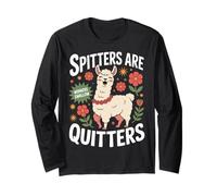 Spitters are Quitters Funny Lama Meme Humour Adulte Manche Longue
