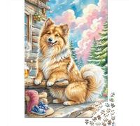Spitz finlandais Puzzle 1000 Pièces Cadeau Unique Jeu Éduchatif Challenge Toy À De Qualité Supérieure Peinture Art pour Adultes Et Enfants 1000pcs (75x50cm)