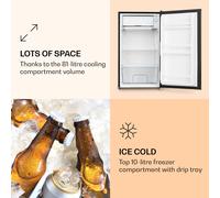 Réfrigérateur - KLARSTEIN - Spitzbergen Uni - 91 litres - Congélateur 10 litres - Noir