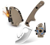 SPITZKANTE Couteau manche dentelle Mini Ho - yn, couteau d'extérieur avec clip réglable à 360°, avec tube intégré, acier ignifuge.