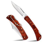 SPITZKANTE couteau pliable à deux mains WEN-ZHU, 42a conforman, acier 440C, longueur de feuille 6,1 cm, couteau de poche EDC avec poignée en bois.