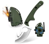 SPITZKANTE Touch neck knife pa - D, petit couteau en acier total Tang 5cr14mov, longueur de lame 7,1 cm, avec chaîne à billes en ABS