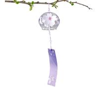 Spizummp Carillon éolien japonais à fleurs romantiques pour l'extérieur, pendentif fait à la main pour décoration d'intérieur avec carte, son zen relaxant pour terrasse, balcon