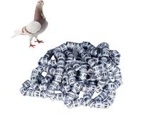 Spizummp Lot de 50 anneaux en aluminium pour pattes de pigeons - Couleurs vives - Pour l'identification des oiseaux - Blanc France