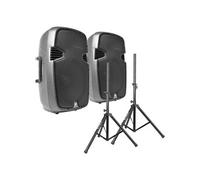 VONYX SPJ-1500A Kit Sono DJ - Ensemble d'Enceintes avec Pieds 15" 1600W - Idéal pour Animer Vos Soirées