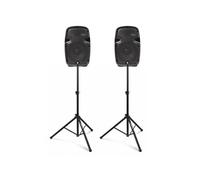 VONYX SPJ-800A Kit Sono DJ - Ensemble d'Enceintes Actives 8" avec Pieds - Un Kit Idéal pour Animer Vos Soirées