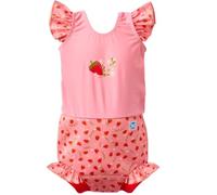 Splash About Happy Nappy Maillot de Bain avec Volants, Strawberry Field, 3-6 Mois