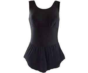 Splash About Maillot de Bain pour Femmes avec Jupe et Protection intégrée Contre l'incontinence, Noir 14-16