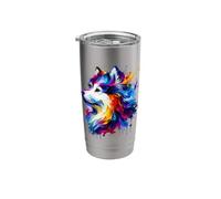 Splash Art American Eskimo Dog Gobelet isotherme en acier inoxydable double paroi