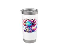 Splash Art Axolotl Salamandre Thé au lait Perles de boba Gobelet isotherme en acier inoxydable double paroi