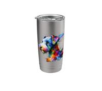 Splash Art Bedlington Terrier Rothbury Terrier Gobelet isotherme en acier inoxydable double paroi