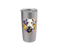Splash Art Bedlington Terrier Rothbury Terrier Gobelet isotherme en acier inoxydable double paroi