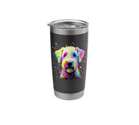 Splash Art Bedlington Terrier Rothbury Terrier Gobelet isotherme en acier inoxydable double paroi