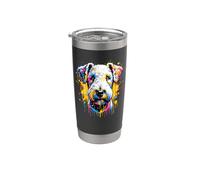 Splash Art Bedlington Terrier Rothbury Terrier Gobelet isotherme en acier inoxydable double paroi