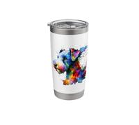 Splash Art Bedlington Terrier Rothbury Terrier Gobelet isotherme en acier inoxydable double paroi