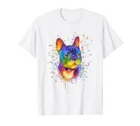 Splash Art Bouledogue français mignon cadeau en fourrure maman chien papa Frenchie T-Shirt