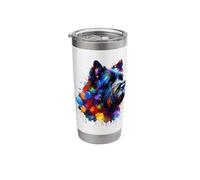 Splash Art Bouvier Des Flandres Gobelet isotherme en acier inoxydable double paroi