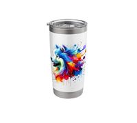 Splash Art Canadian Eskimo Dog Gobelet isotherme en acier inoxydable double paroi