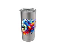 Splash Art Canadian Eskimo Dog Gobelet isotherme en acier inoxydable double paroi