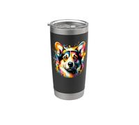 Splash Art Cardigan Welsh Corgi Corgis Gobelet isotherme en acier inoxydable double paroi