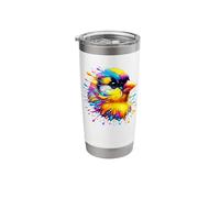 Splash Art Chardonneret Jaune Gobelet isotherme en acier inoxydable double paroi