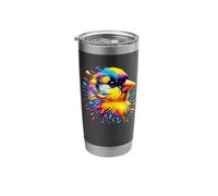 Splash Art Chardonneret Jaune Gobelet isotherme en acier inoxydable double paroi
