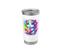 Splash Art Chat Thé au lait Perles de boba Tapioca Chaton Gobelet isotherme en acier inoxydable double paroi