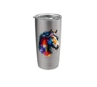 Splash Art Cheval Pinto Équitation Équestre Gobelet isotherme en acier inoxydable double paroi