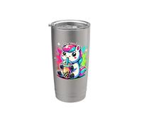 Splash Art Cheval Thé au lait Perles de boba Tapioca Gobelet isotherme en acier inoxydable double paroi