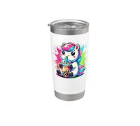 Splash Art Cheval Thé au lait Perles de boba Tapioca Gobelet isotherme en acier inoxydable double paroi