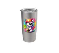 Splash Art Cheval Thé au lait Perles de boba Tapioca Gobelet isotherme en acier inoxydable double paroi