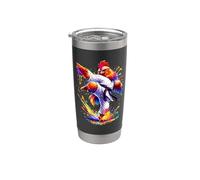 Splash Art Chicken Karateka Fighter Karate Martial Arts Gobelet isotherme en acier inoxydable double paroi