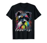 Splash Art coloré Love is My Miniature Schnauzer Mama T-Shirt