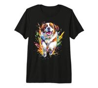 Splash Art coloré pour Les Amoureux de Saint-Bernard T-Shirt Haut de Gamme
