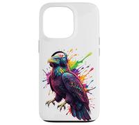Splash Art Eagle with Headphones Coque pour iPhone 13 Pro