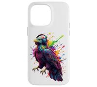 Splash Art Eagle with Headphones Coque pour iPhone 14 Pro Max
