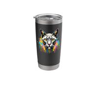 Splash Art Egyptian Mau Cat Egyptian Maus Gobelet isotherme en acier inoxydable double paroi