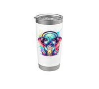 Splash Art Éléphant Thé au lait Perles de boba Tapioca Gobelet isotherme en acier inoxydable double paroi