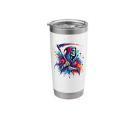 Splash Art Faucheur Halloween Fantôme Mort Gobelet isotherme en acier inoxydable double paroi