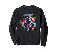 Splash Art Faucheur Halloween Fantôme Mort Sweatshirt