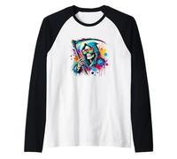 Splash Art Faucheur Lunettes De Soleil Halloween Fantôme Manche Raglan