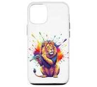 Splash Art Flute Lion Flautist Coque pour iPhone 12/12 Pro