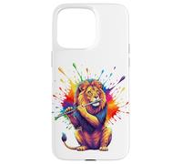 Splash Art Flute Lion Flautist Coque pour iPhone 15 Pro Max