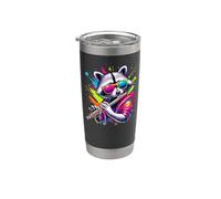 Splash Art Flûtiste Raton Laveur Flûte Gobelet isotherme en acier inoxydable double paroi