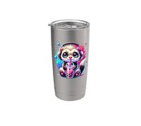 Splash Art Furet Thé au lait Perles de boba Tapioca Gobelet isotherme en acier inoxydable double paroi