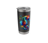 Splash Art Hippocampe Hippocampes Gobelet isotherme en acier inoxydable double paroi