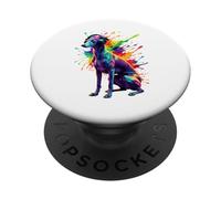 Splash Art Italian Greyhound with Headphones PopSockets PopGrip Adhésif