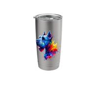 Splash Art Kerry Blue Terrier Gobelet isotherme en acier inoxydable double paroi