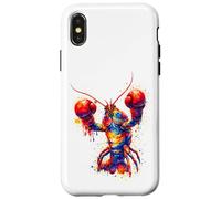 Splash Art Lobster Boxing Gloves Boxer Coque pour iPhone X/XS