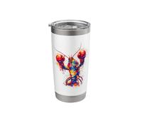 Splash Art Lobster Boxing Gloves Boxer Gobelet isotherme en acier inoxydable double paroi